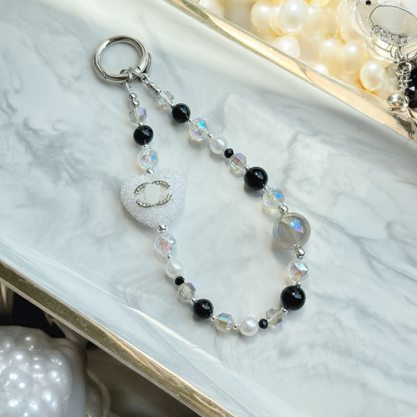 V2 Sugar Coco in Black Obsidian and Faux Pearl