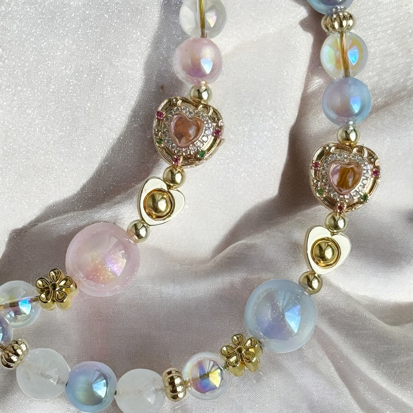 Nixi NTF 九尾狐 in Moonstone & Rose Quartz or Aquamarine