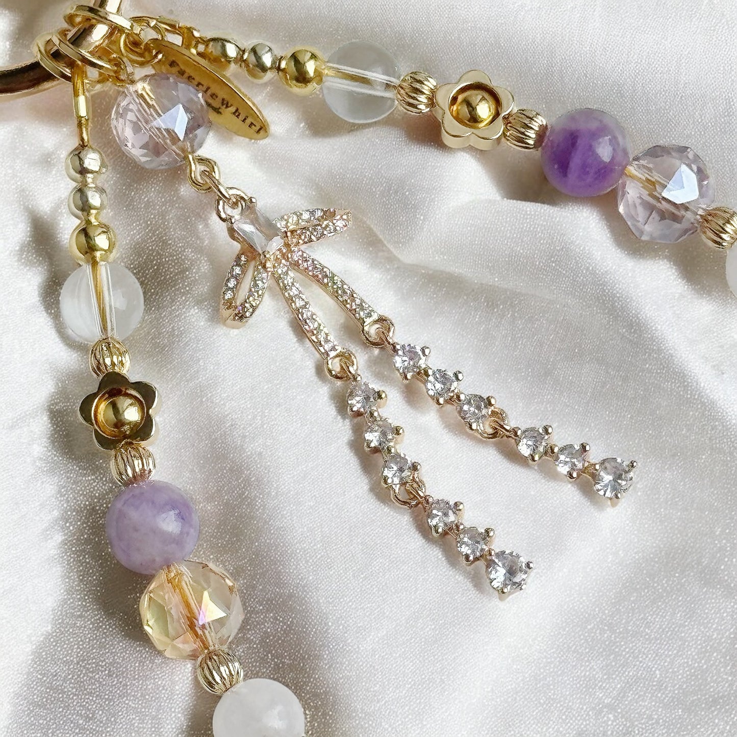 NOELLE in Golden Sunstone, White Jade, Amethyst, Strawberry Quartz, Clear Quartz