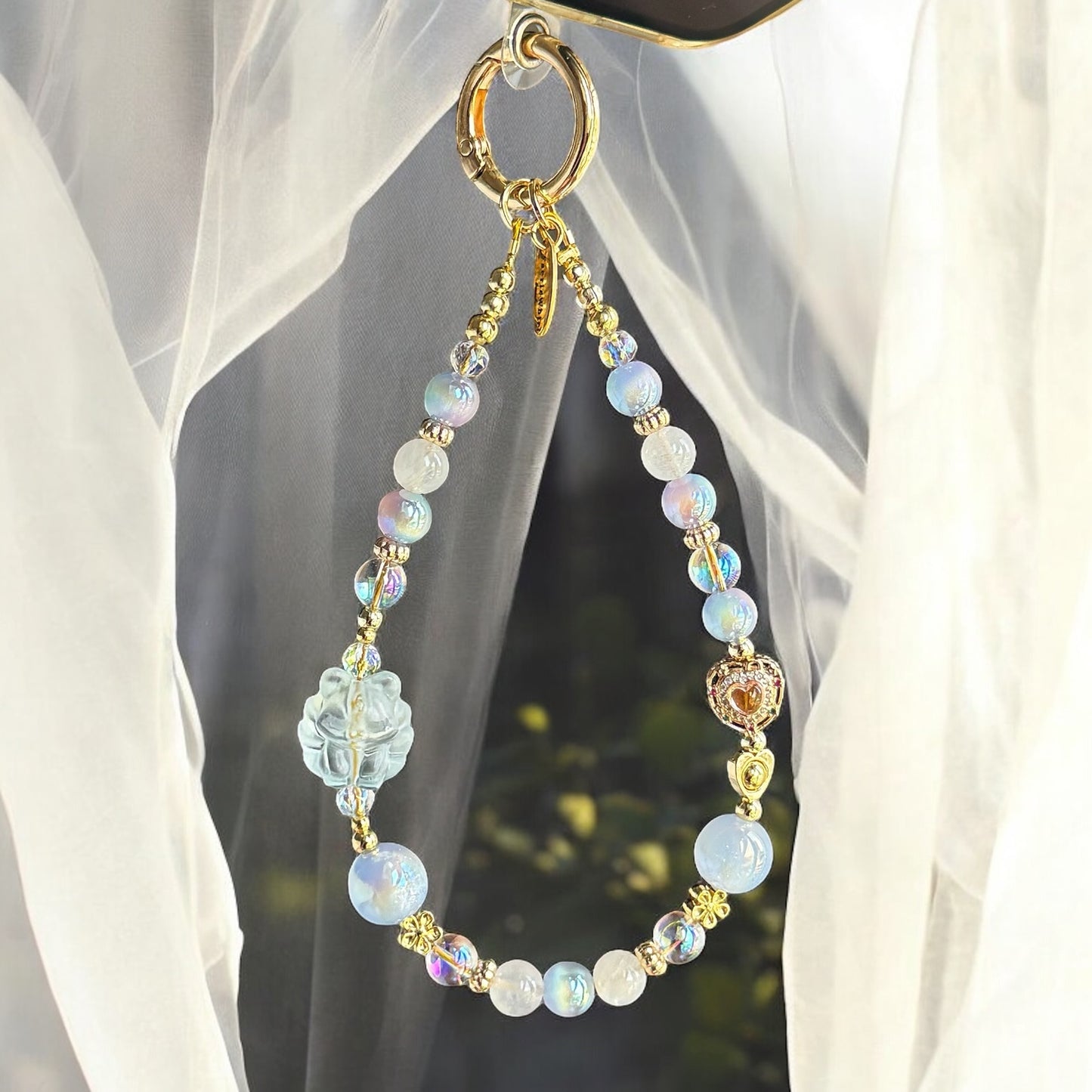 Nixi NTF 九尾狐 in Moonstone & Rose Quartz or Aquamarine
