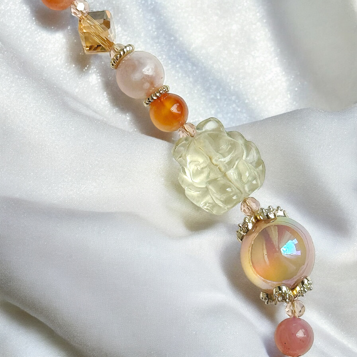 Foxy Bloom in Lemon Citrine & Flower Agate
