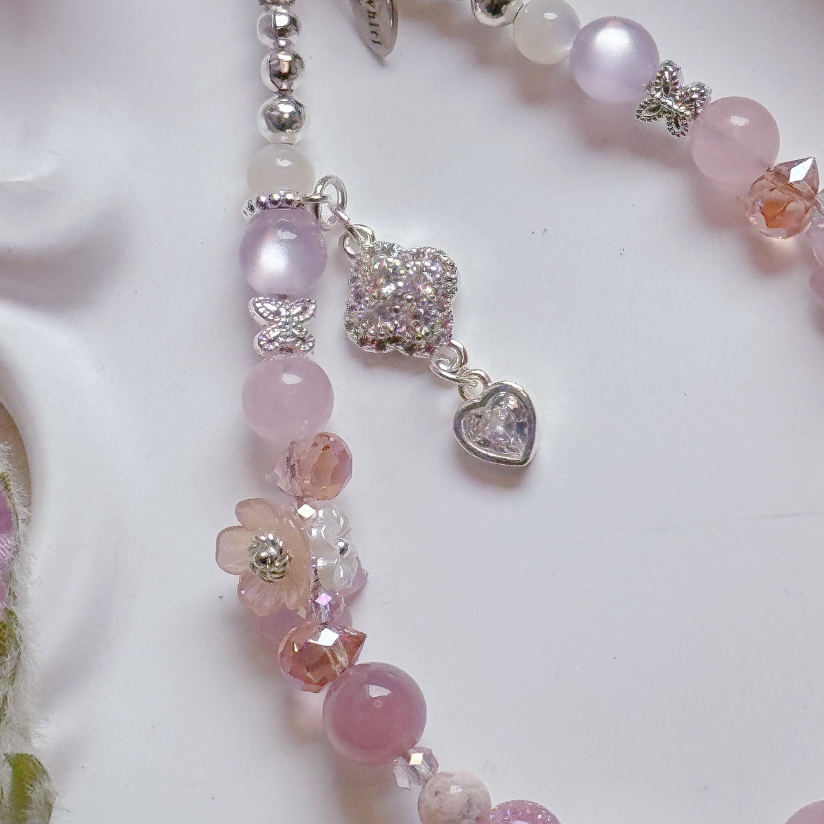 [Mini: 12cm] PASTEL HAVEN in Peach Moonstone, Lavender Rose Quartz, Rose Quartz & Flower Agate