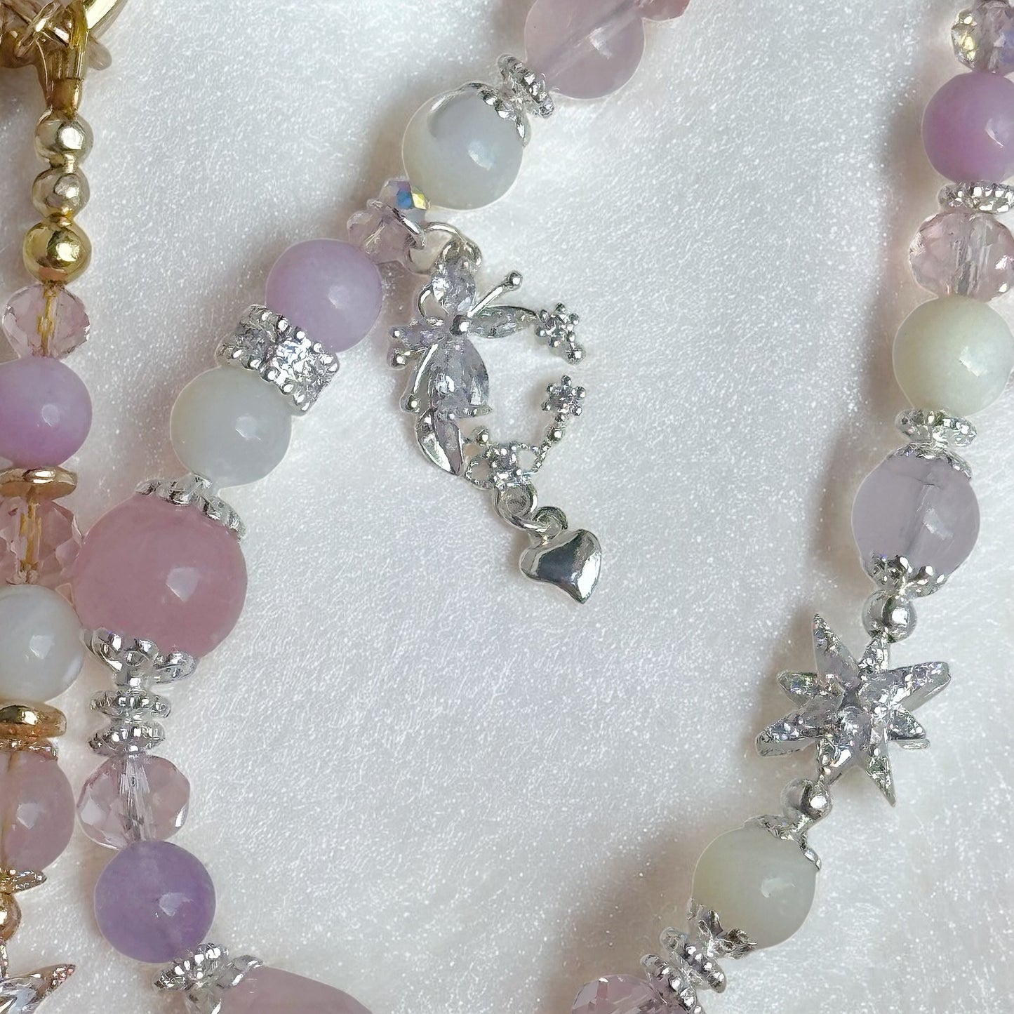 [Mini: 12.5cm] ELYSIA in Rose Quartz, Kunzite, Lavender Amethyst & White Trochus