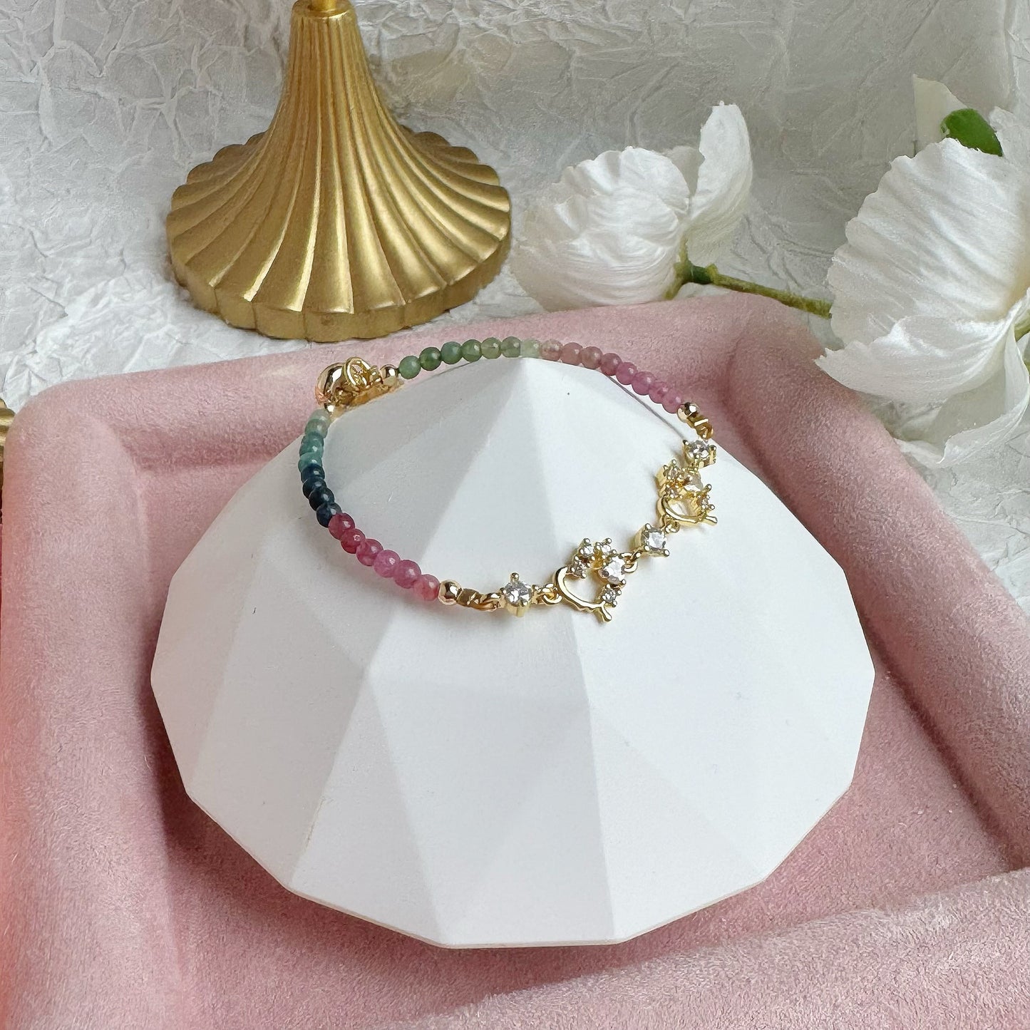 ELENOR Pushpull in Rainbow Tourmaline [WS: 14-17CM]