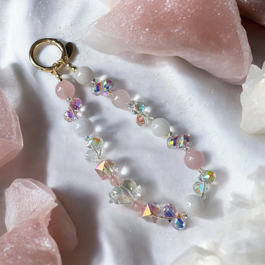 Tender Glow in Rose Quartz & White Chalcedony