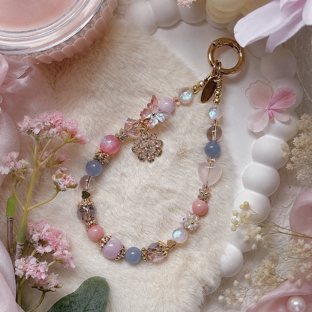 [Mini:13cm] FLUTTERBLOOM in Pink Opal, Rose Quartz, Angelite, Kunzite & Lavender Amethyst
