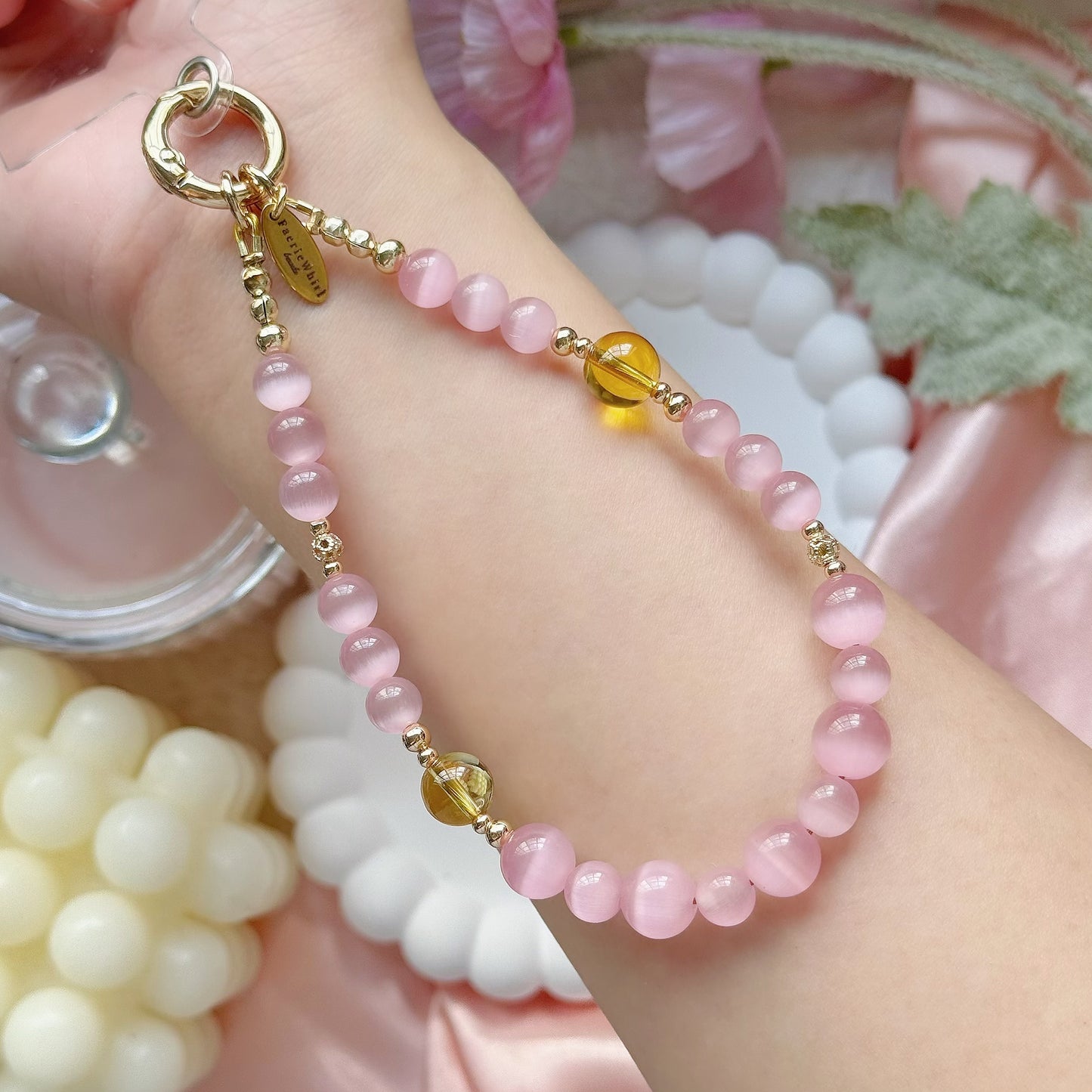 [Mini:13.5cm] Daisy in Pink Cat's Eye & Citrine