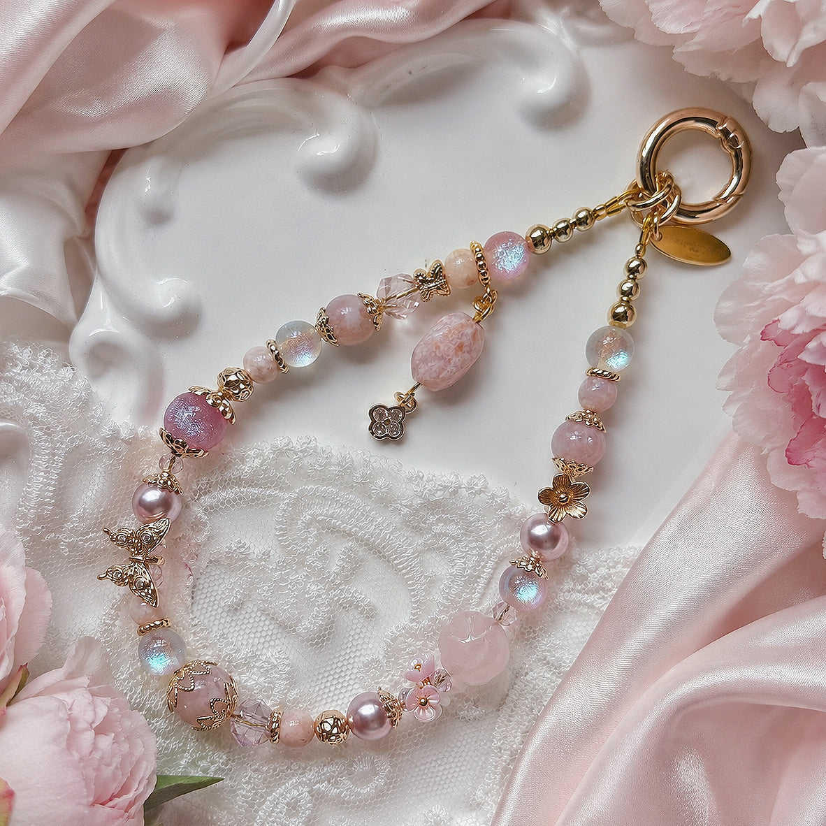 [Mini: 13.5cm] CELESTE in Pink Lepidolite, Flower Agate & Rose Quartz