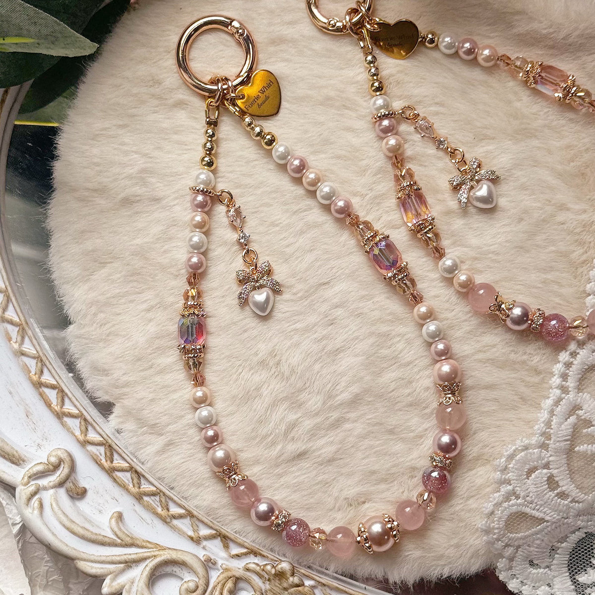 PINK MADELEINE in Rose Quartz & Mixed Faux Pearls
