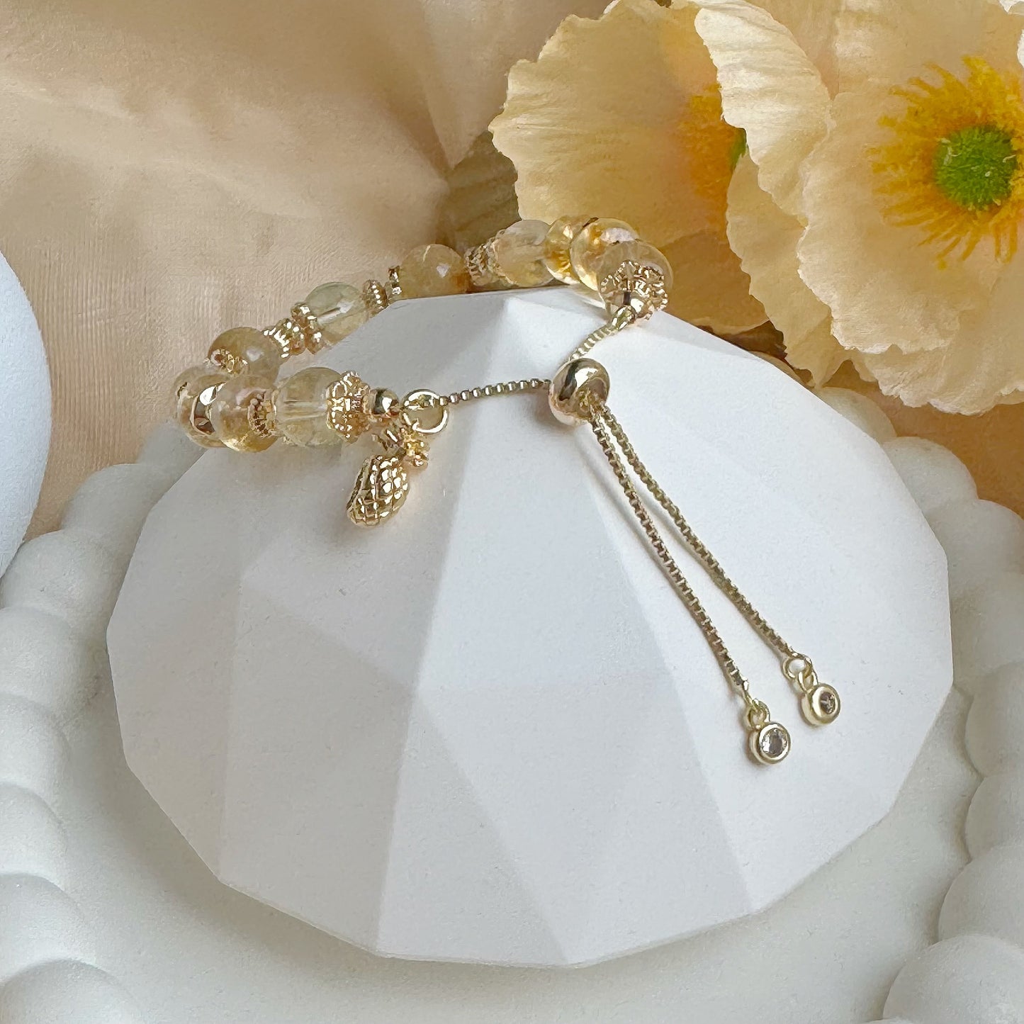 Lucky Goldie Pushpull in Citrine & Golden Rutile [WS: 13-18 CM]