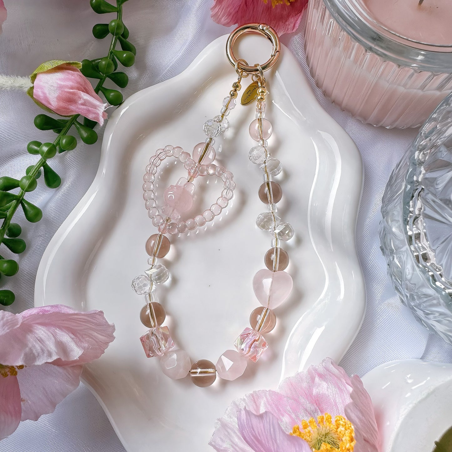 Melodic Love in Rose Quartz & Pink Clear Quartz