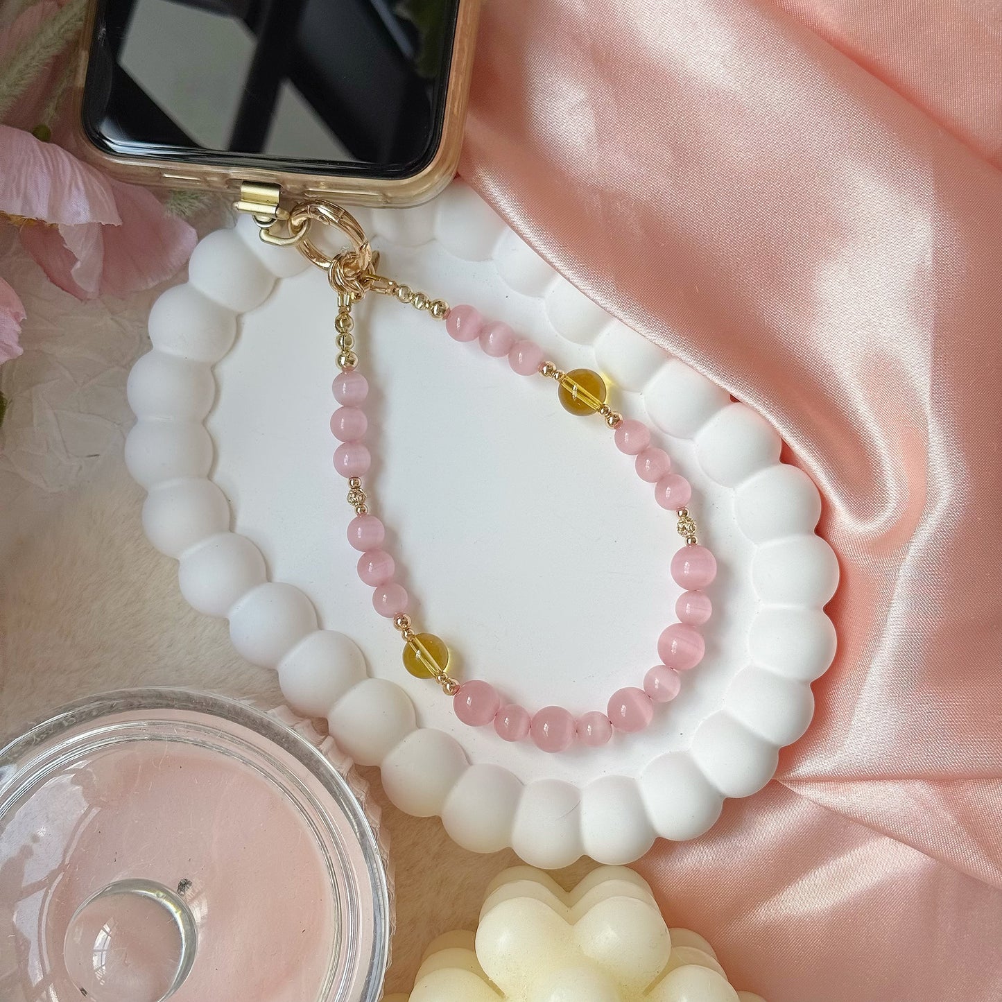 [Mini:13.5cm] Daisy in Pink Cat's Eye & Citrine