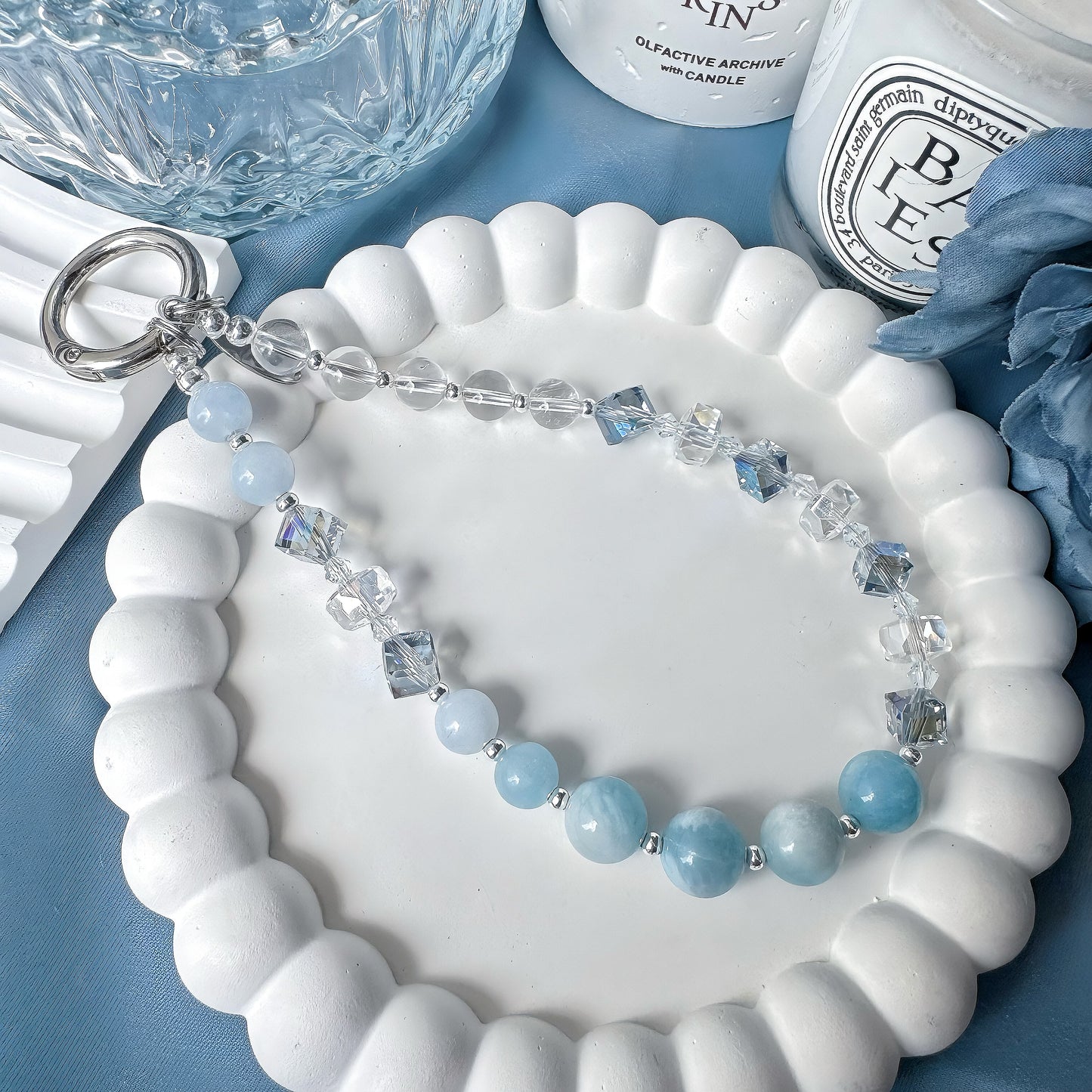 Marine Chime in Aquamarine & Clear Quartz