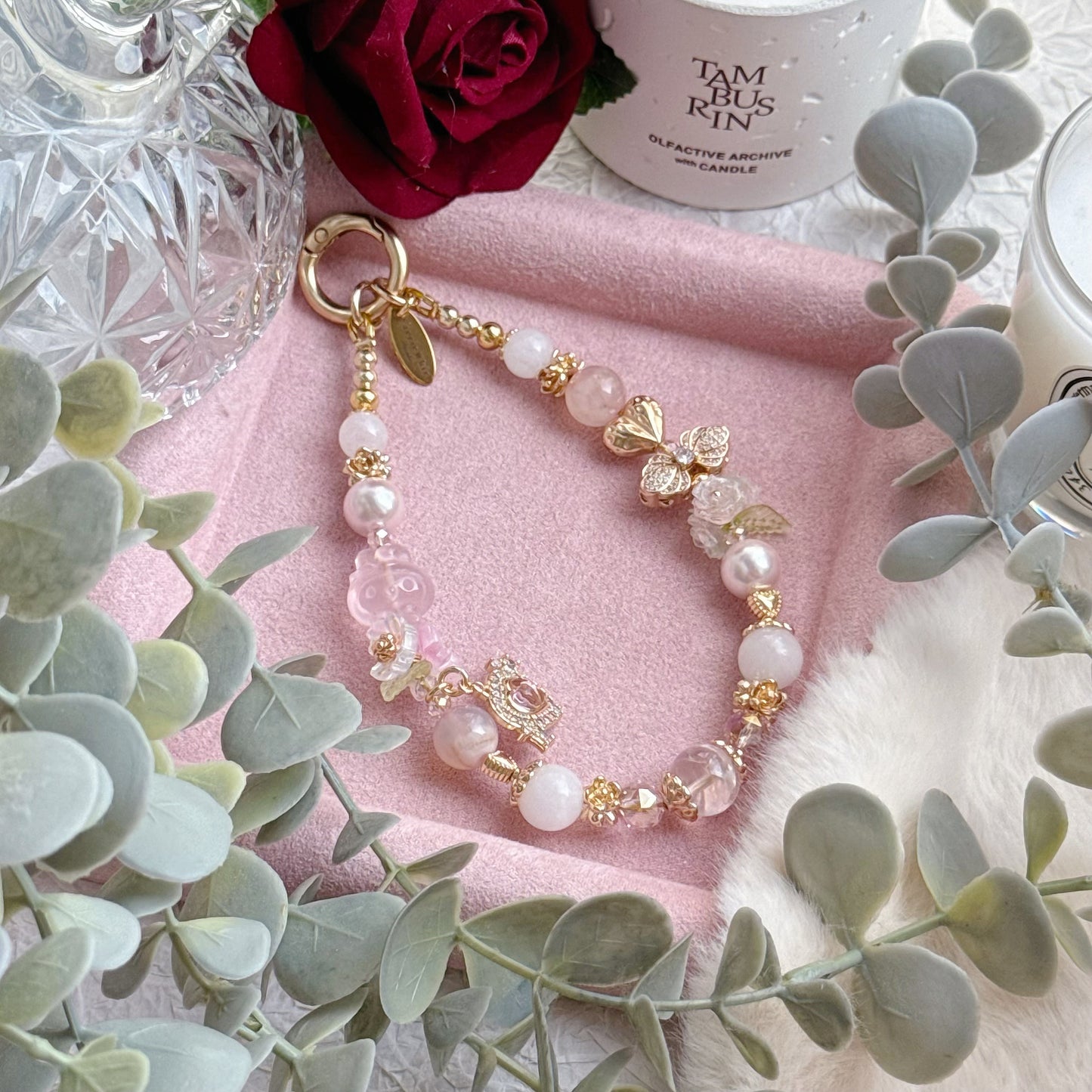 [Mini: 13.5cm] My Melody's Garden in Rose Quartz, Flower Agate, White Chalcedony & Pink Azeztulite