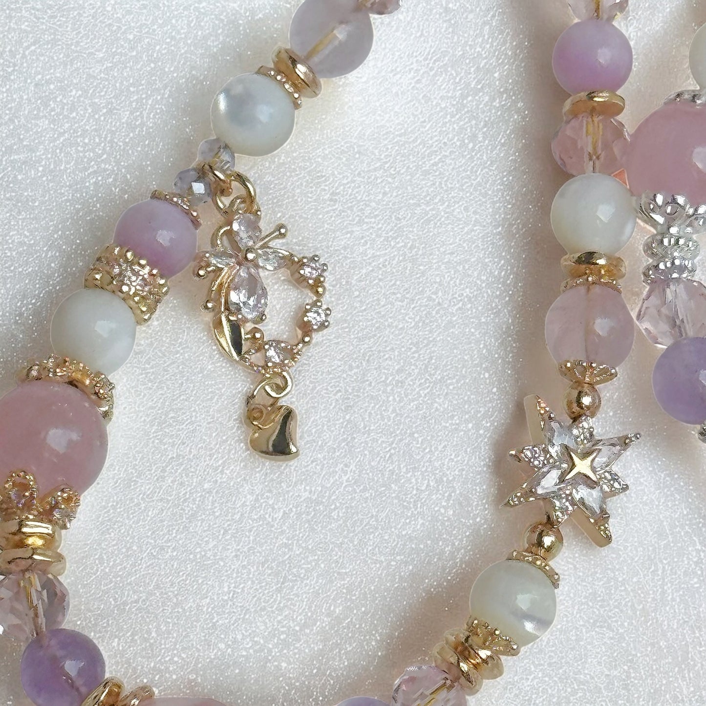 [Mini: 12.5cm] ELYSIA in Rose Quartz, Kunzite, Lavender Amethyst & White Trochus