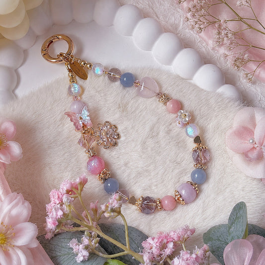 [Mini:13cm] FLUTTERBLOOM in Pink Opal, Rose Quartz, Angelite, Kunzite & Lavender Amethyst