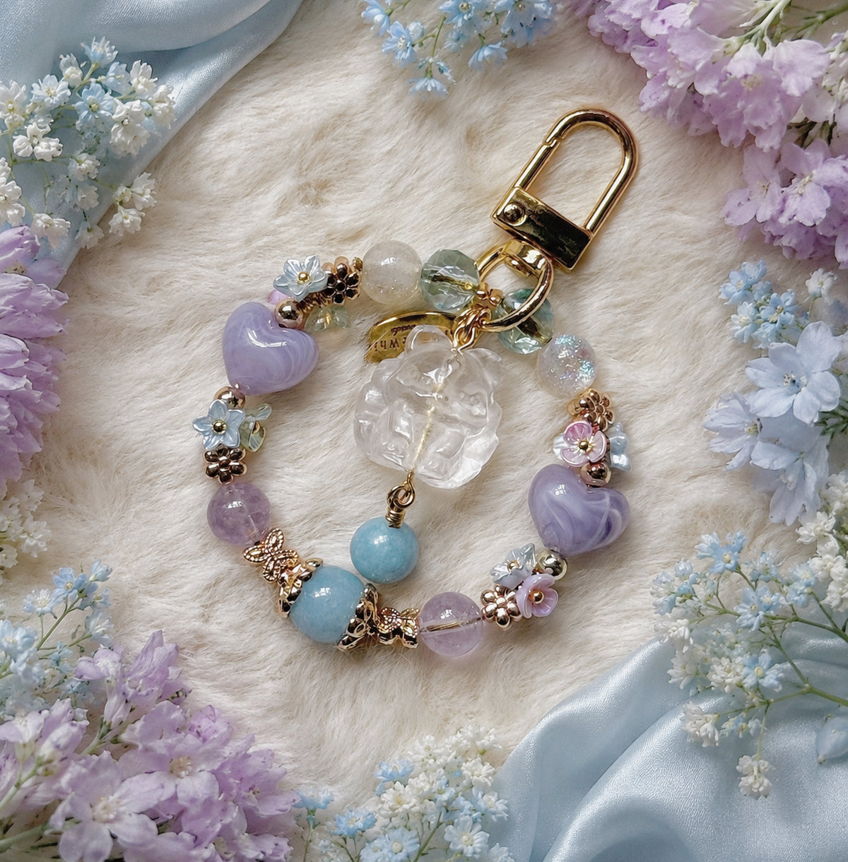 Whimsical Nine-tailed Fox in Multiple Crystals