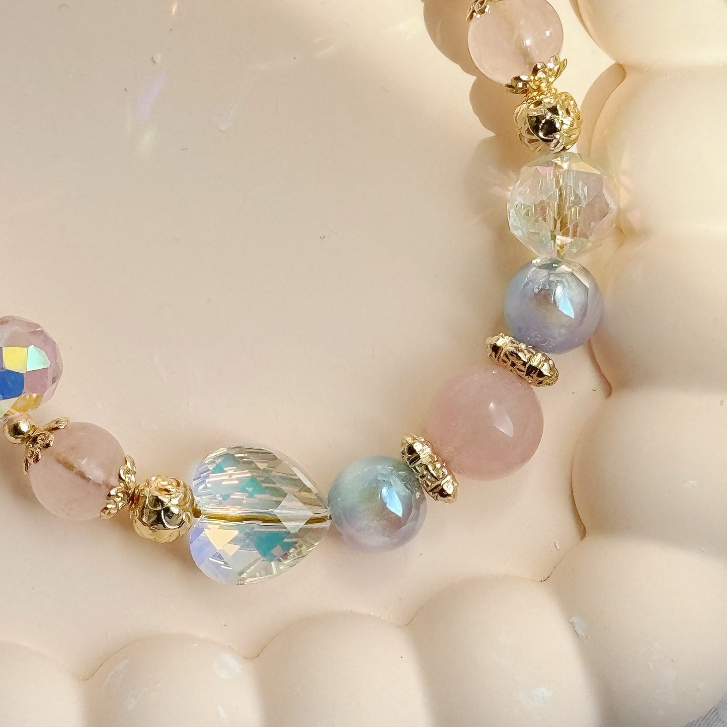 [Mini: 13cm] SOFT BLOOM in Aquamarine & Rose Quartz