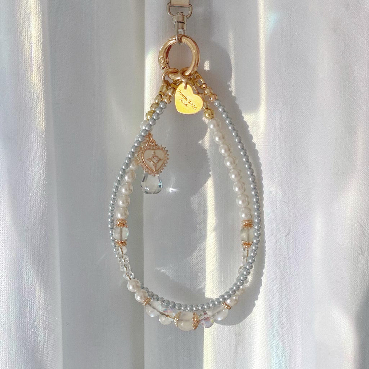 [Mini:13cm] ANASTASIA in Blue Sheen Moonstone & White/Babyblue Faux Pearls