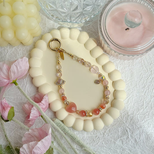 [Mini:13.5cm] AMORE in Yan Yuan Agate, Starlight Rose Quartz & Rose Quartz