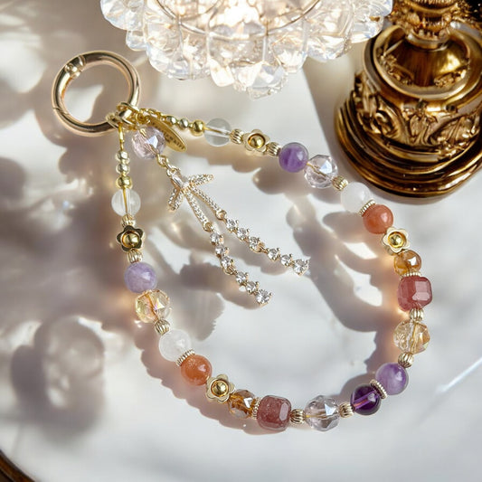 NOELLE in Golden Sunstone, White Jade, Amethyst, Strawberry Quartz, Clear Quartz