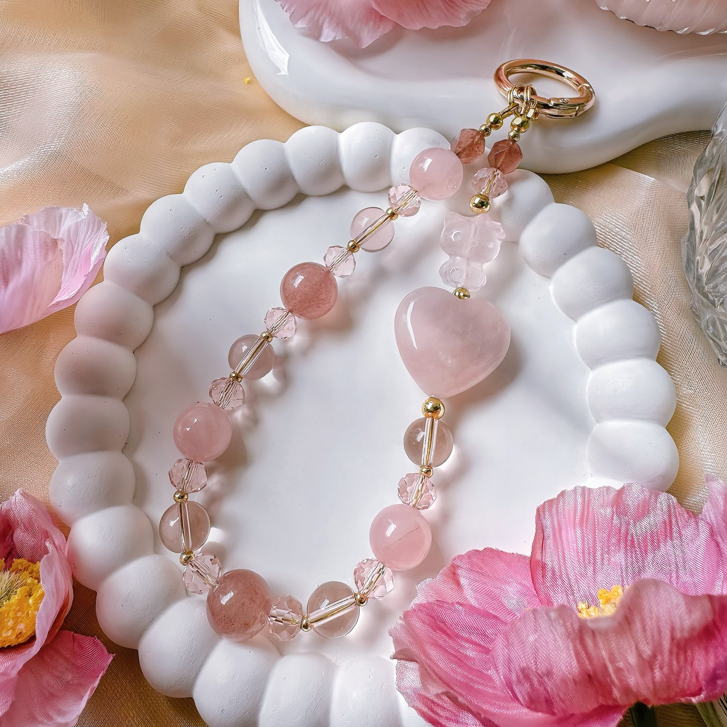 Kitty Dreams in Rose & Strawberry Quartz