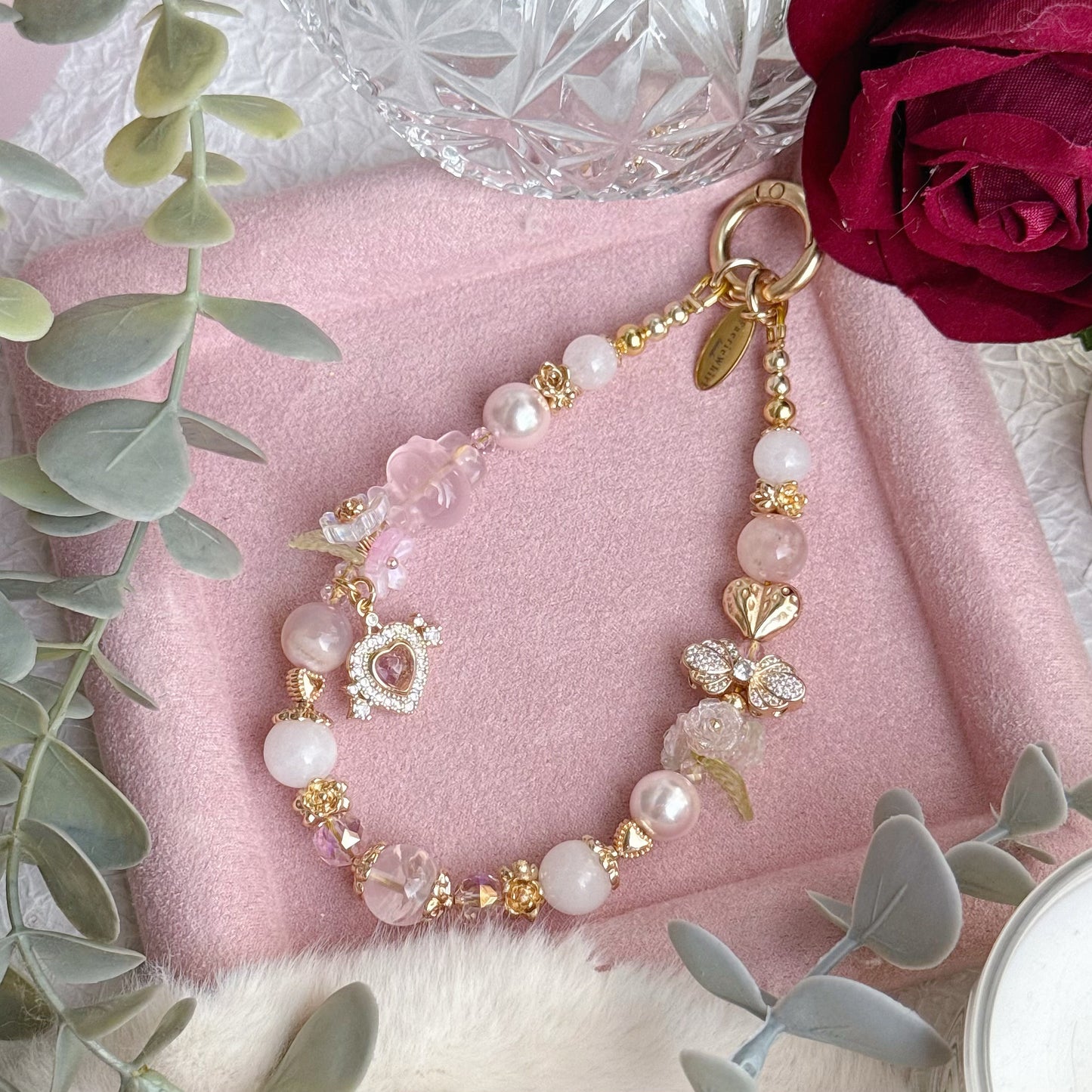 [Mini: 13.5cm] My Melody's Garden in Rose Quartz, Flower Agate, White Chalcedony & Pink Azeztulite