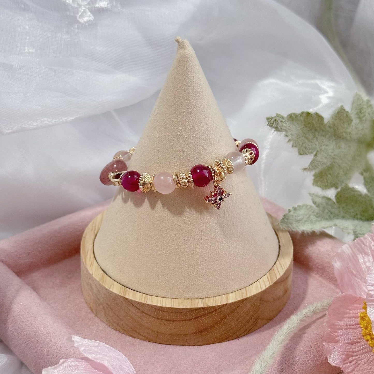 RYLEE in Star Ruby, Rose Quartz, Strawberry Quartz & Garnet [WS: 15cm]