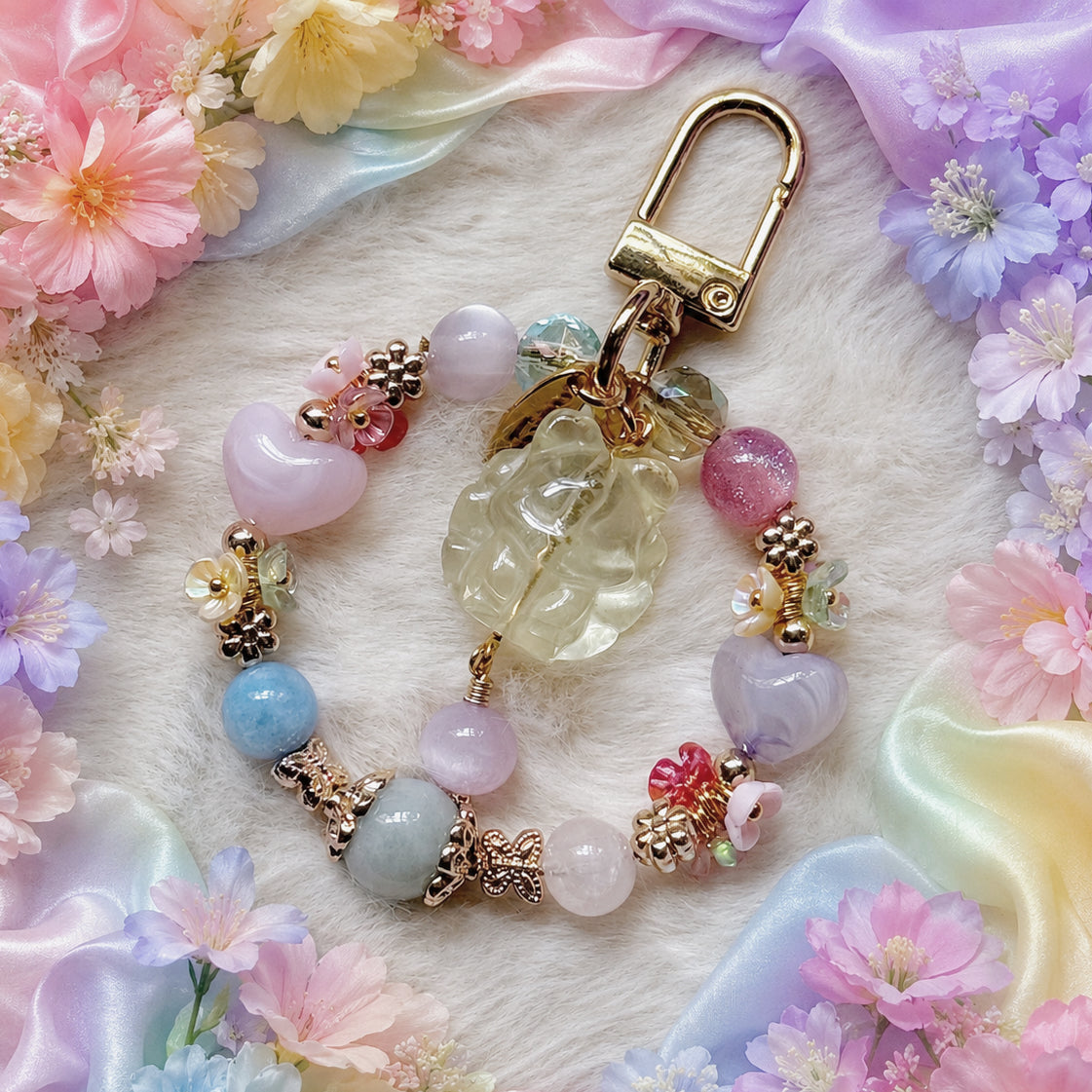 Whimsical Nine-tailed Fox in Multiple Crystals