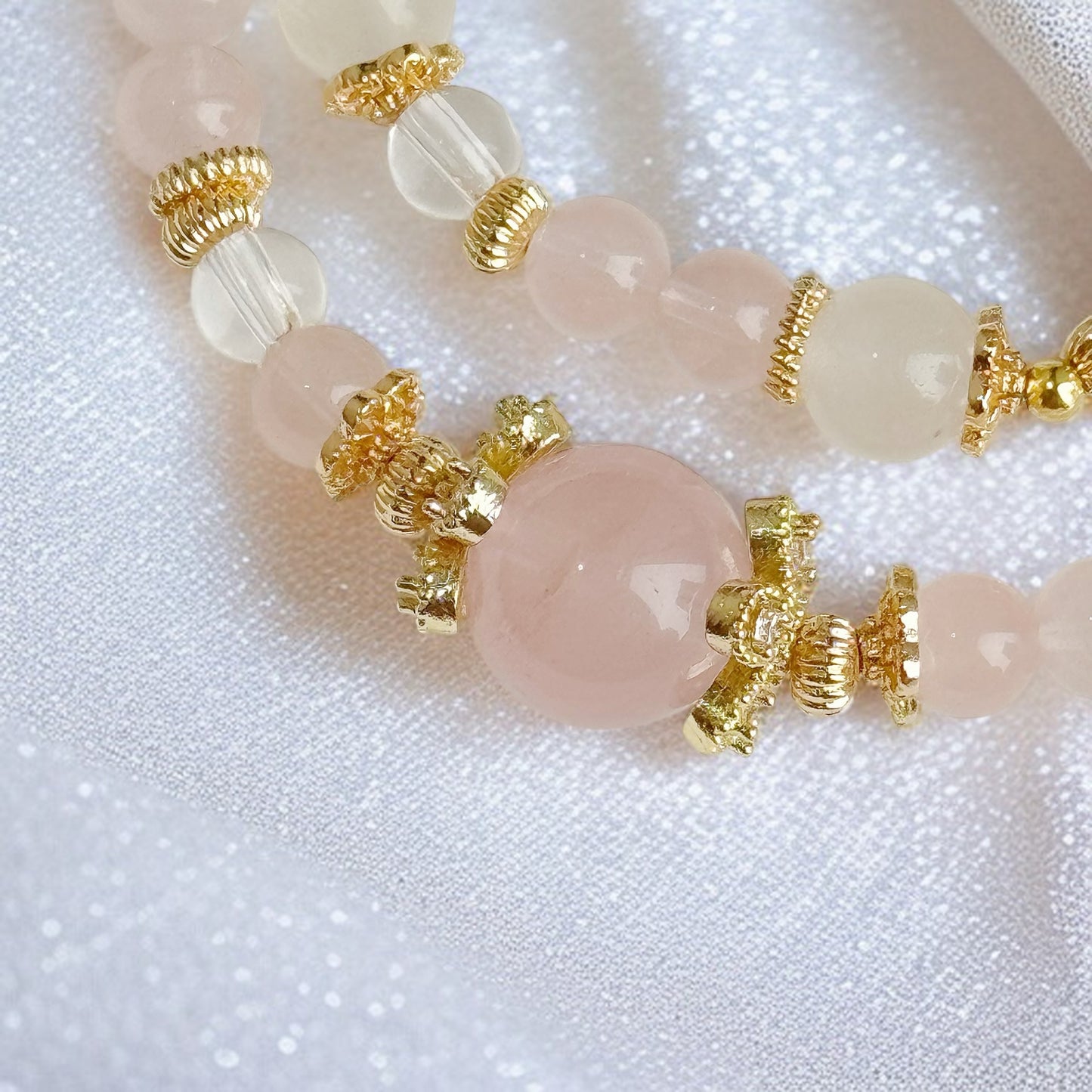 ADELIA in Moonstone, Rose Quartz & Clear Quartz [Wrist: 14-15cm]