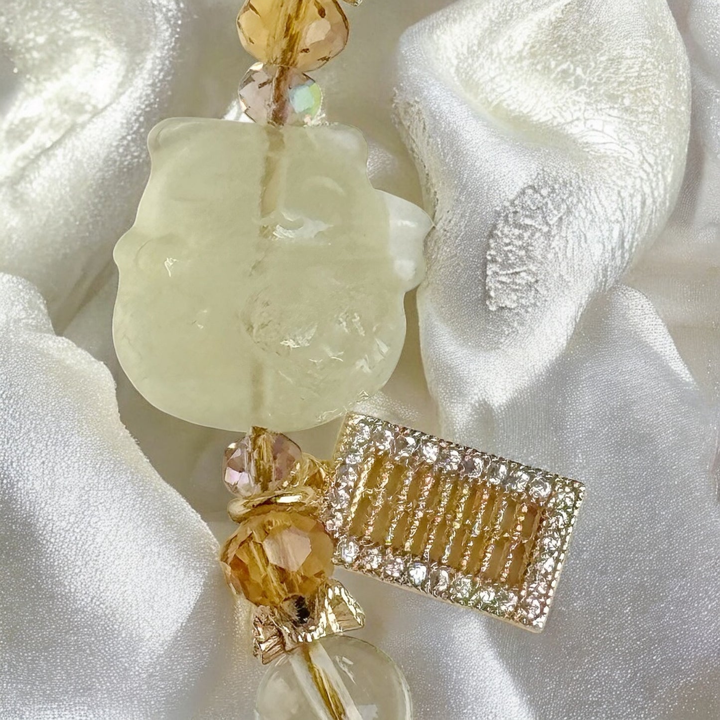 [Mini:12.3cm] Citrine Lucky Paws in Citrine & Golden Rutile