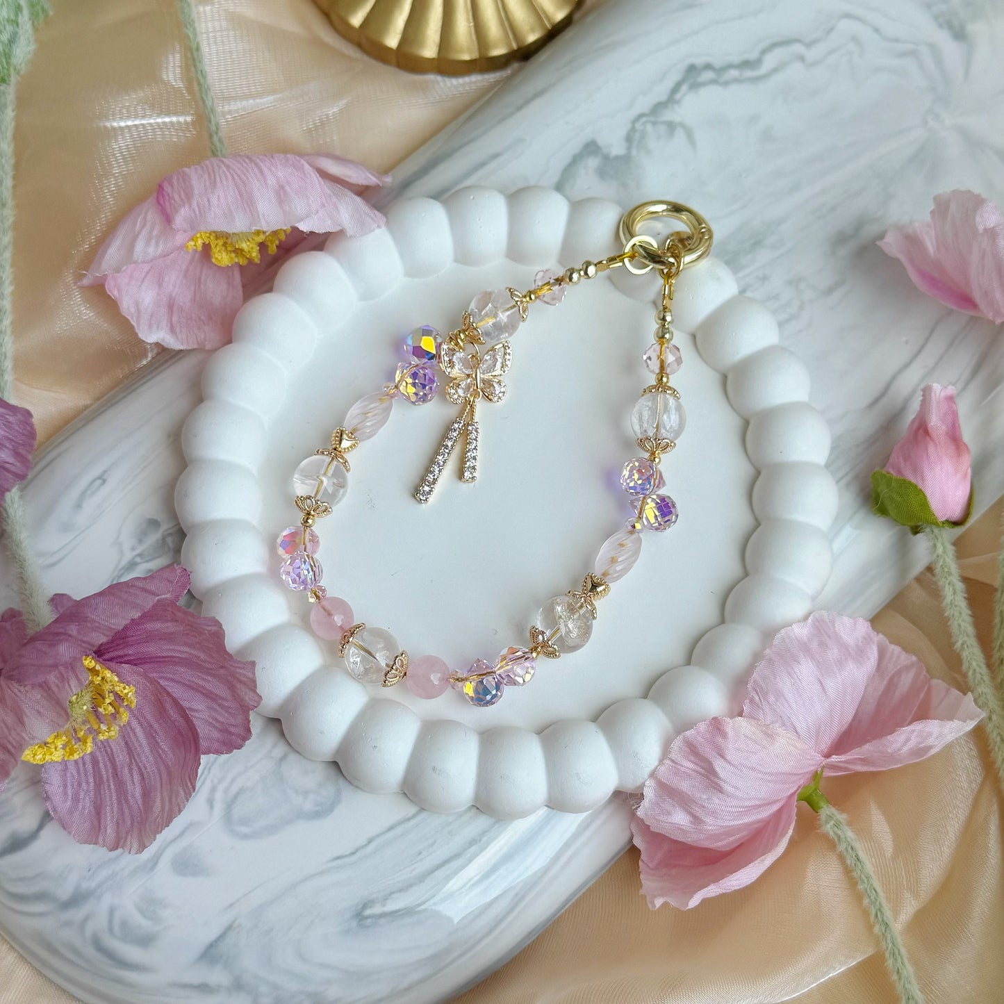 [Mini 13cm] Lira Grace in Pink Azeztulite & Rose Quartz