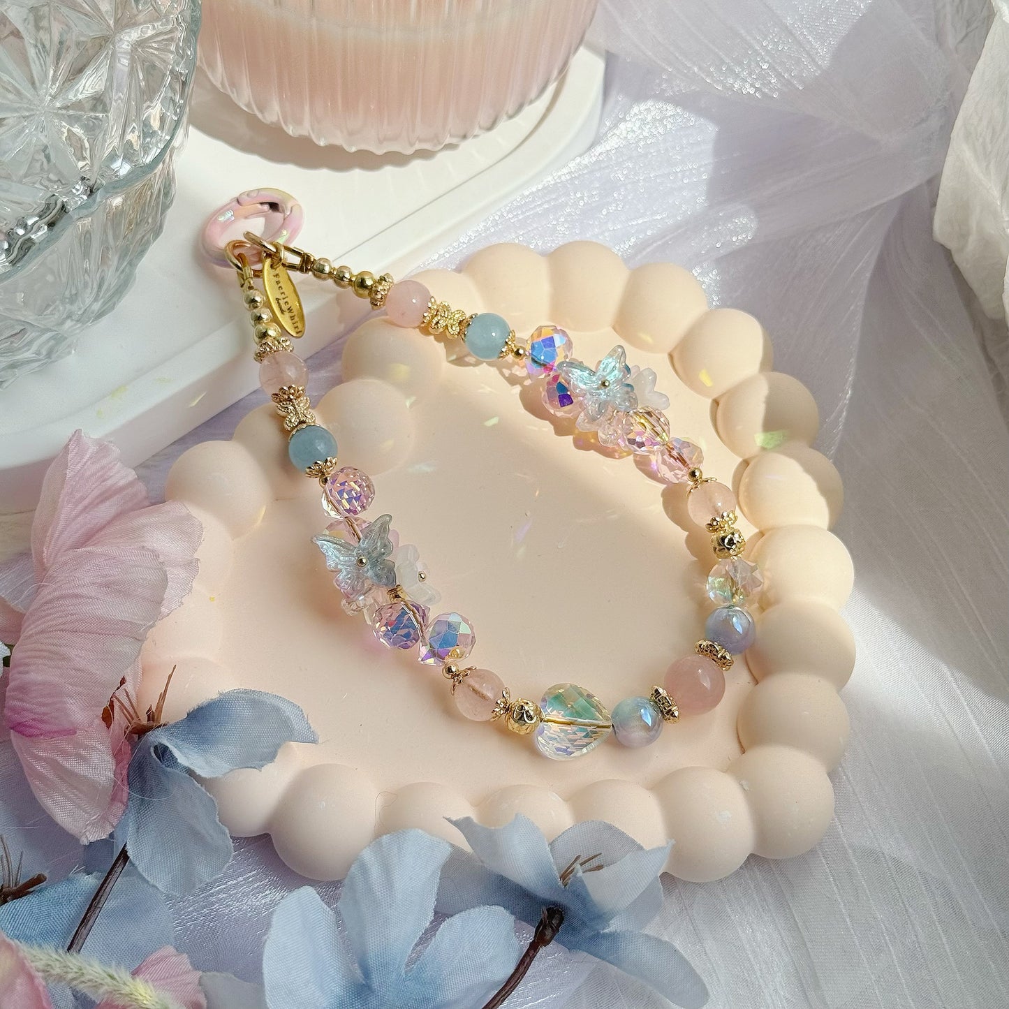 [Mini: 13cm] SOFT BLOOM in Aquamarine & Rose Quartz