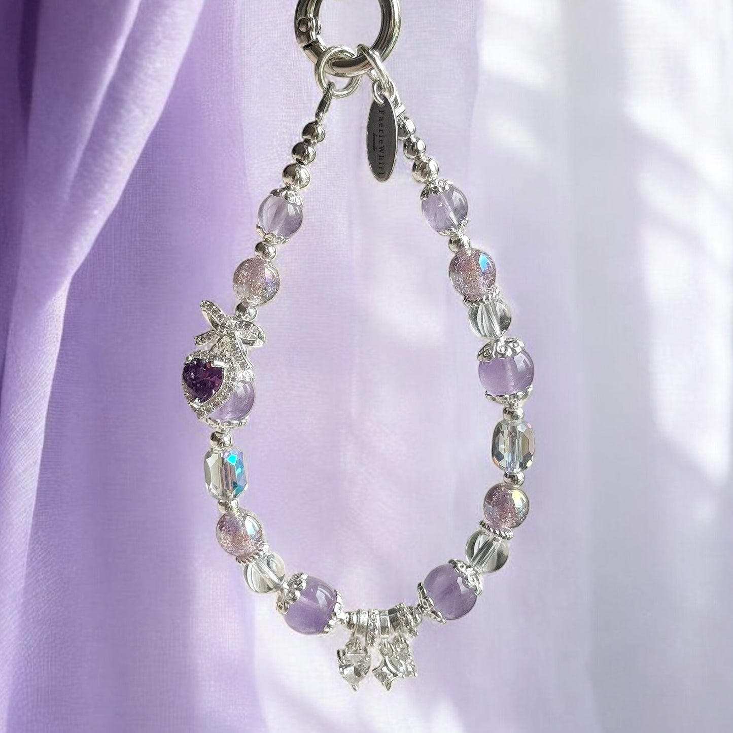 [Mini: 13cm] Wisteria in Lavender Amethyst & Clear Quartz