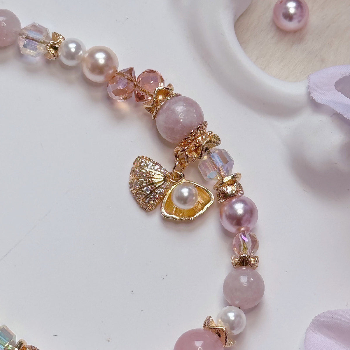 [Mini:13.5cm] PEARLYN in Pink Lepidolite & Rose Quartz
