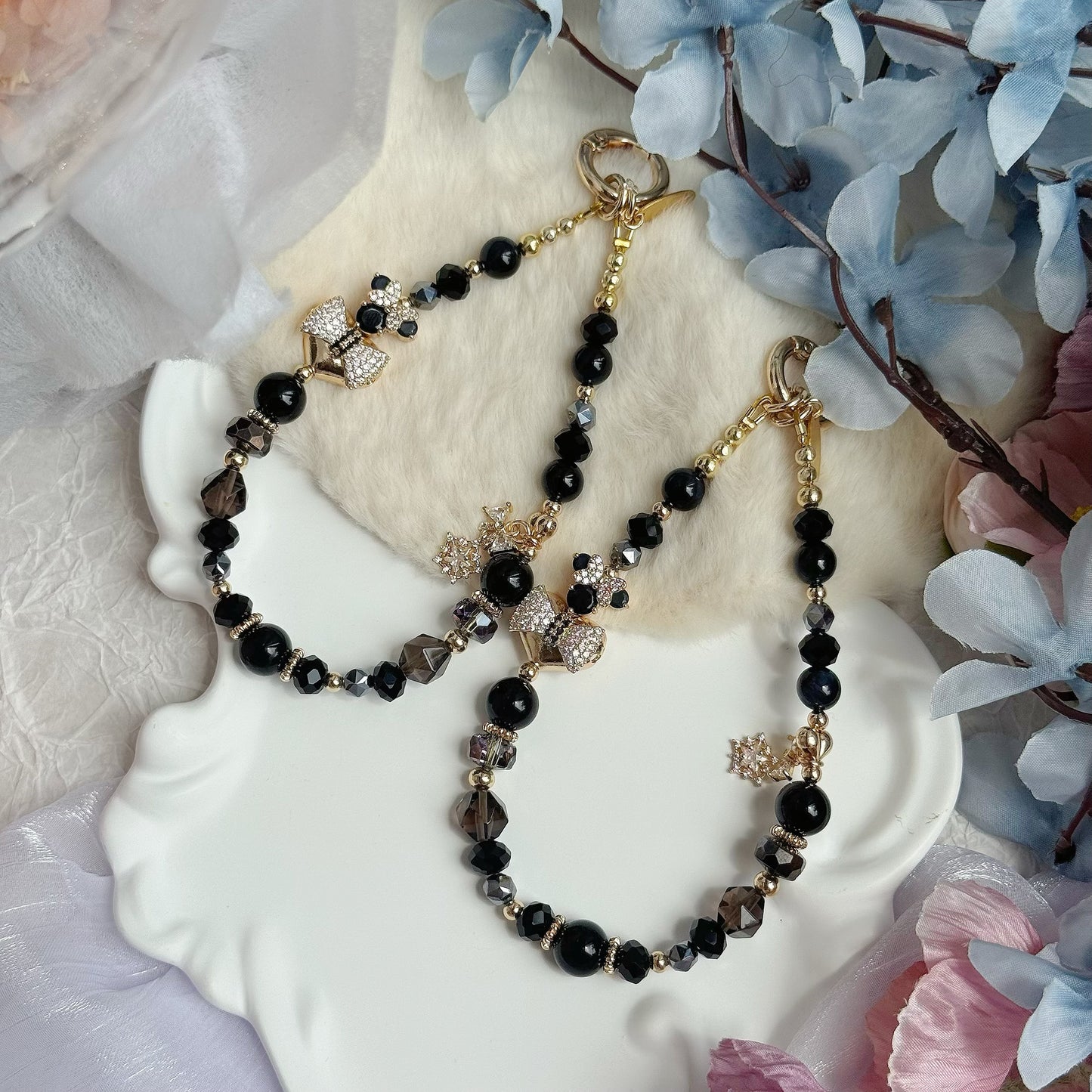 [Mini: 13.5cm] Minnie Dark Beauty in Black Tourmaline, Hematite & Smoky Quartz