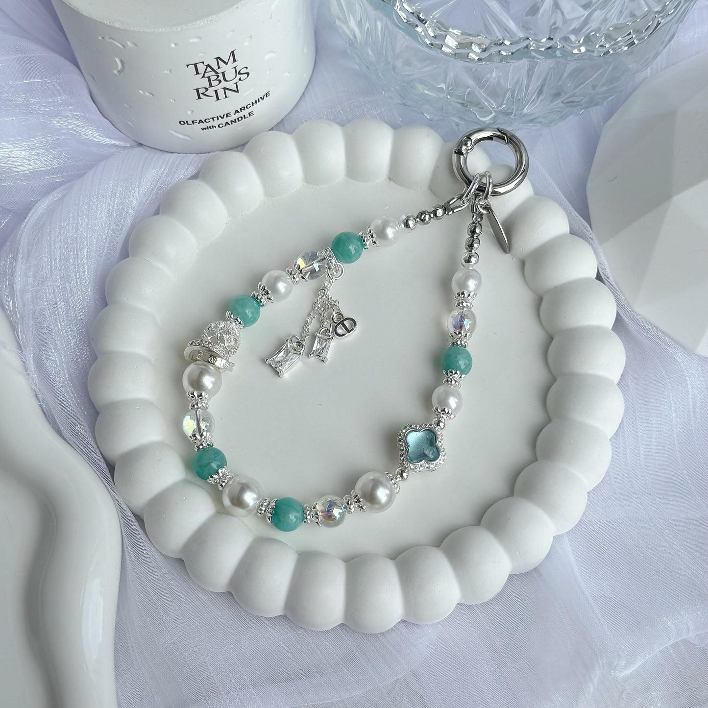 [Mini: 12.5cm] MIRELLE in Amazonite & White Faux Pearl