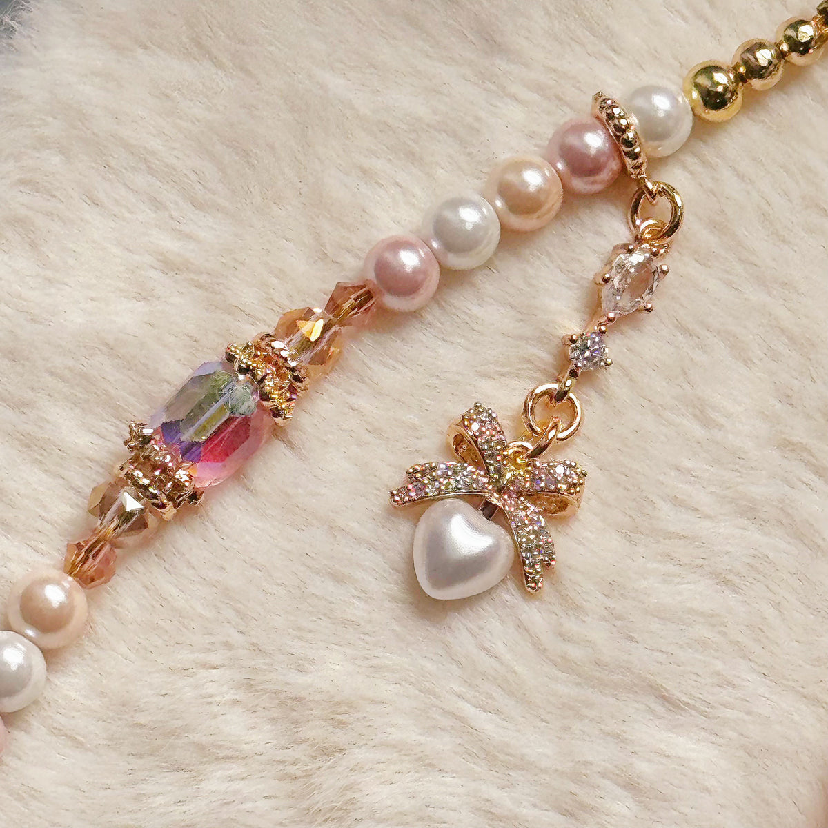 PINK MADELEINE in Rose Quartz & Mixed Faux Pearls