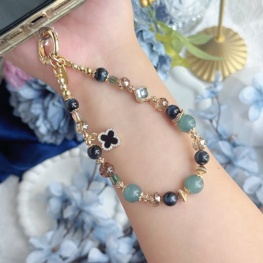 [Mini: 13cm] BLUVER in Blue Tiger Eye, Black-Gold Super 7, Blue-Green Chalcedony