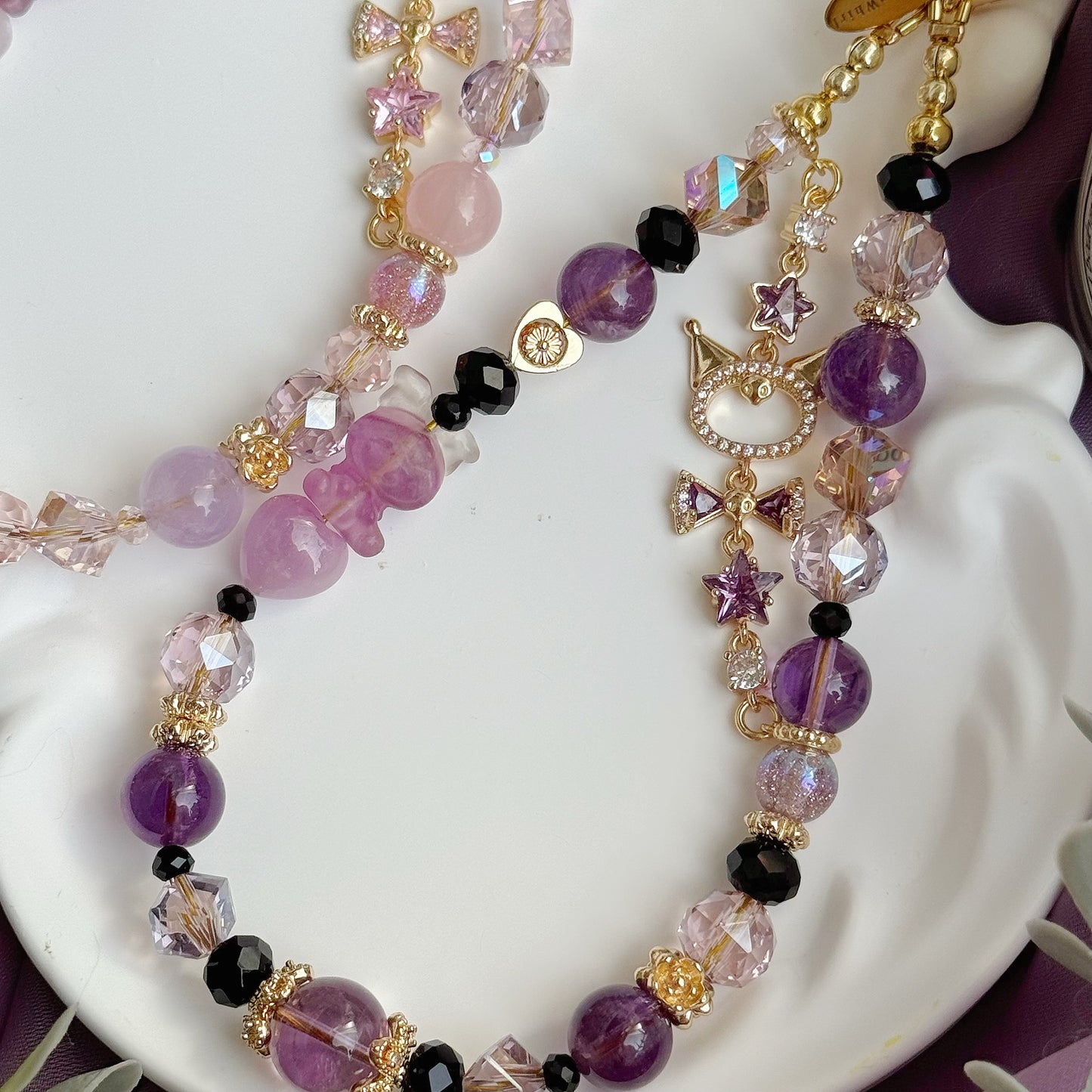 Purple Kuro in Amethyst, Rose Quartz, Kunzite & Fluorite