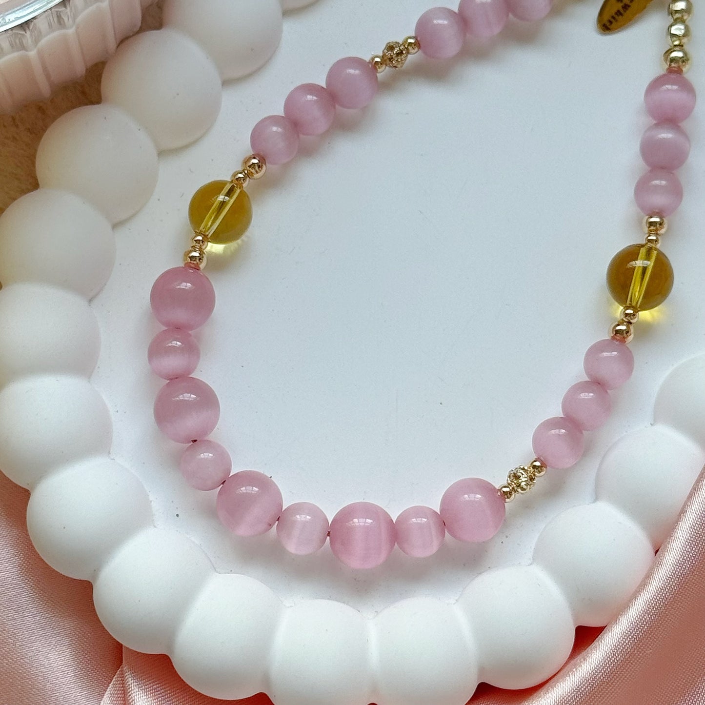 [Mini:13.5cm] Daisy in Pink Cat's Eye & Citrine