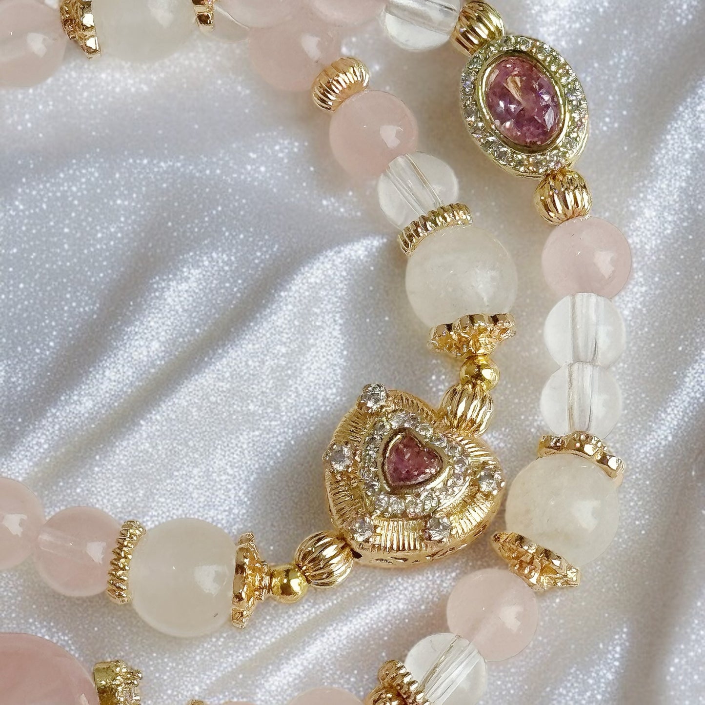 ADELIA in Moonstone, Rose Quartz & Clear Quartz [Wrist: 14-15cm]