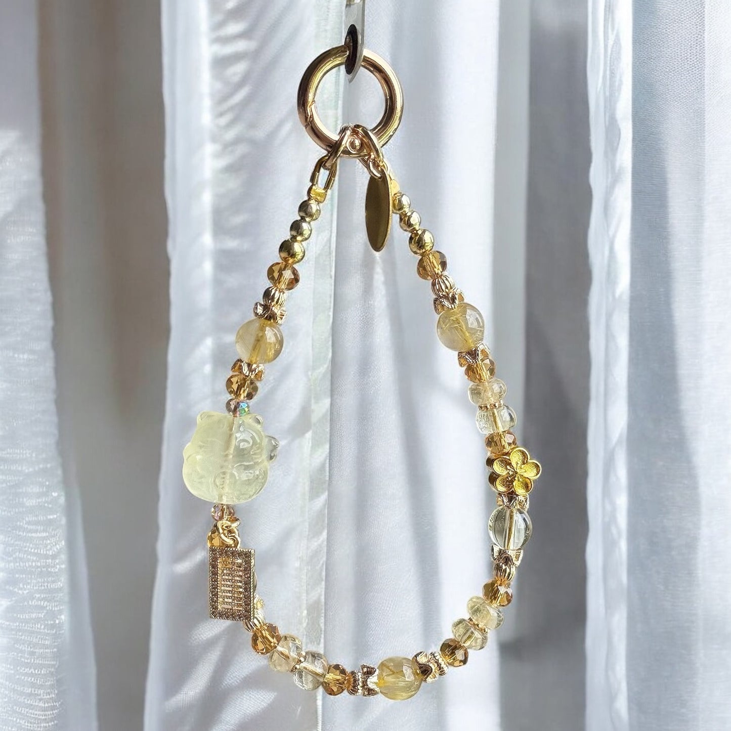 [Mini:12.3cm] Citrine Lucky Paws in Citrine & Golden Rutile