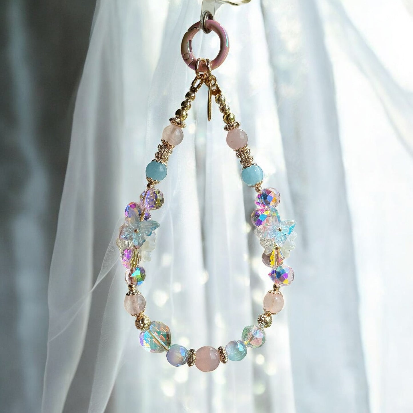 [Mini: 13cm] SOFT BLOOM in Aquamarine & Rose Quartz