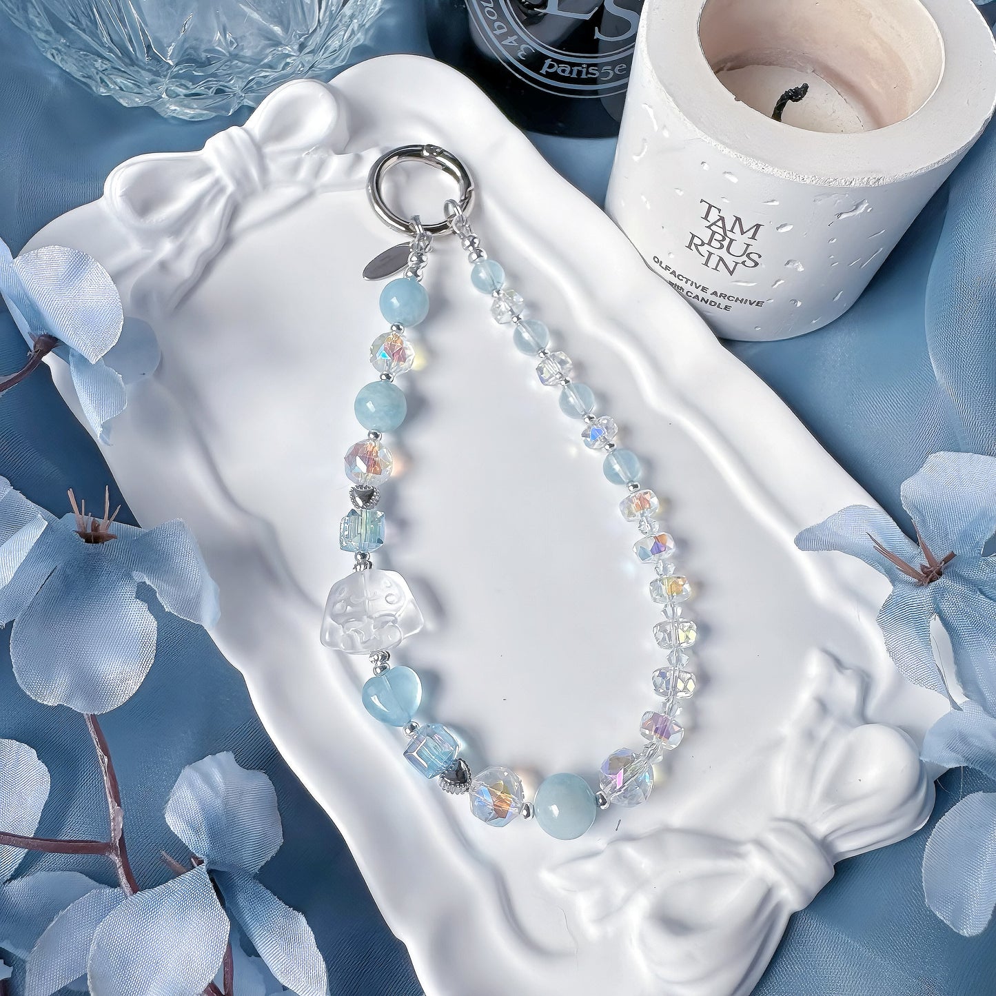 Cinna Ocean Sprout in Aquamarine, Clear Quartz & Austrian-Imported Crystals