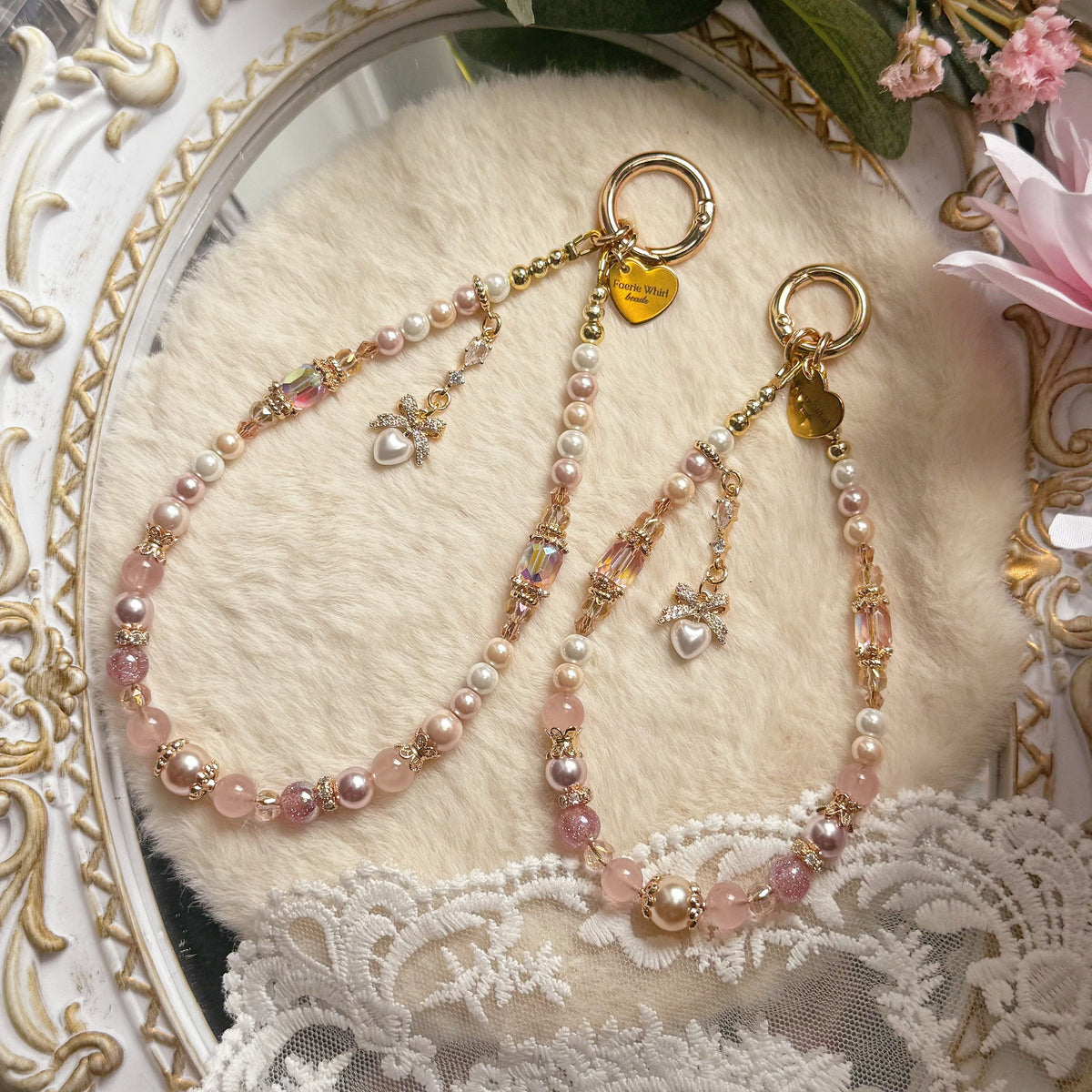 PINK MADELEINE in Rose Quartz & Mixed Faux Pearls