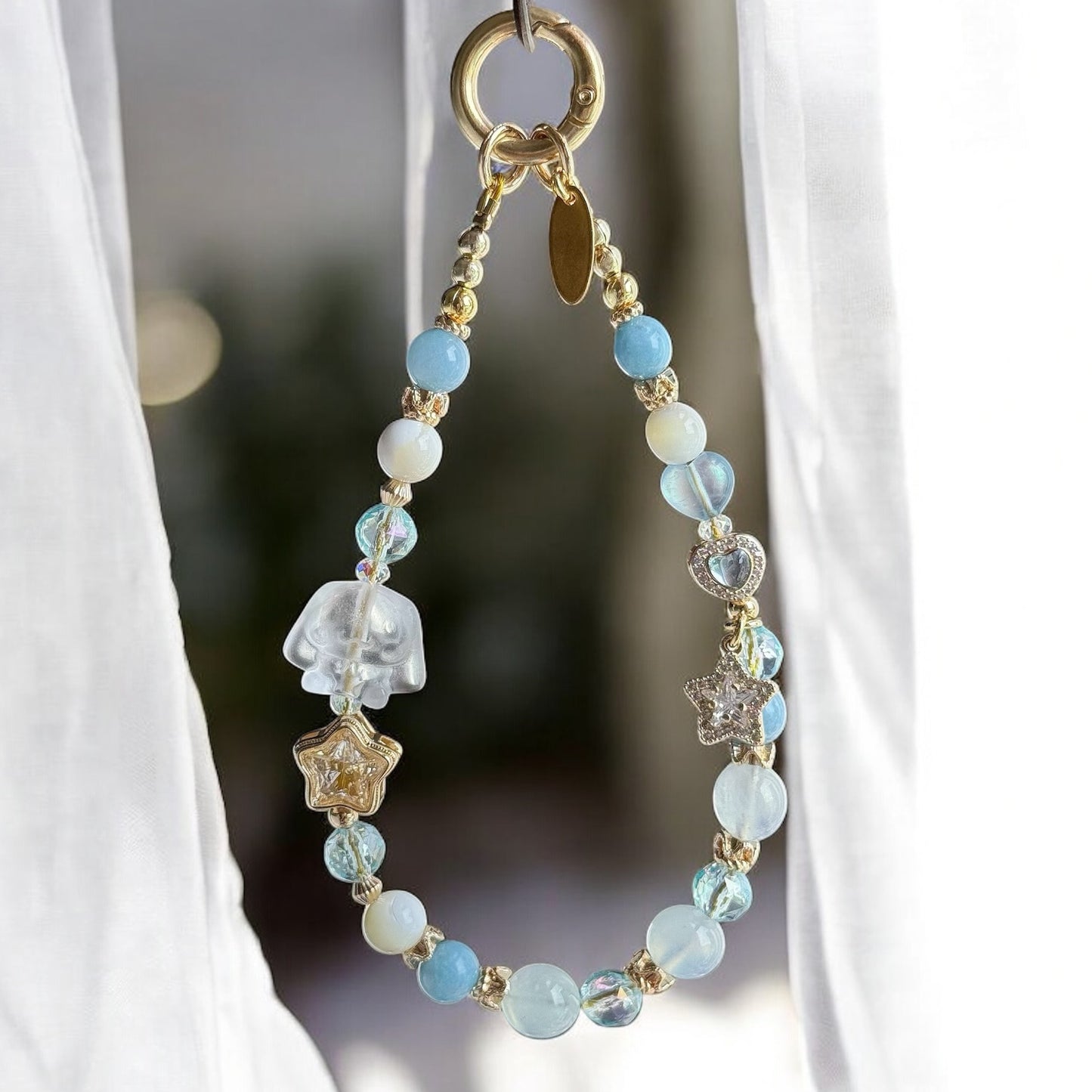 [Mini: 13.5cm] Starry Cinna in Clear Quartz, Aquamarine, Blue Aventurine & White Conch