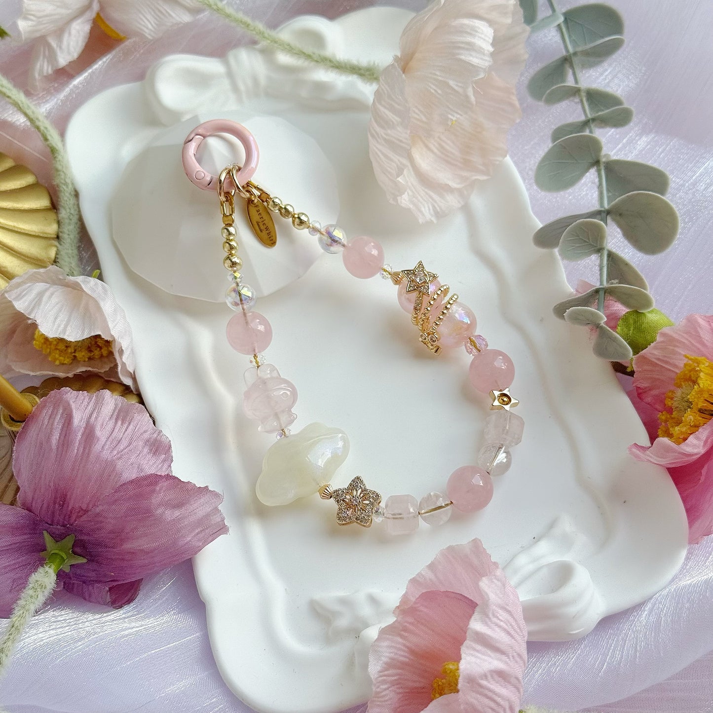 [Mini 13cm] Starry Melody in Rose Quartz & Pink Azeztulite