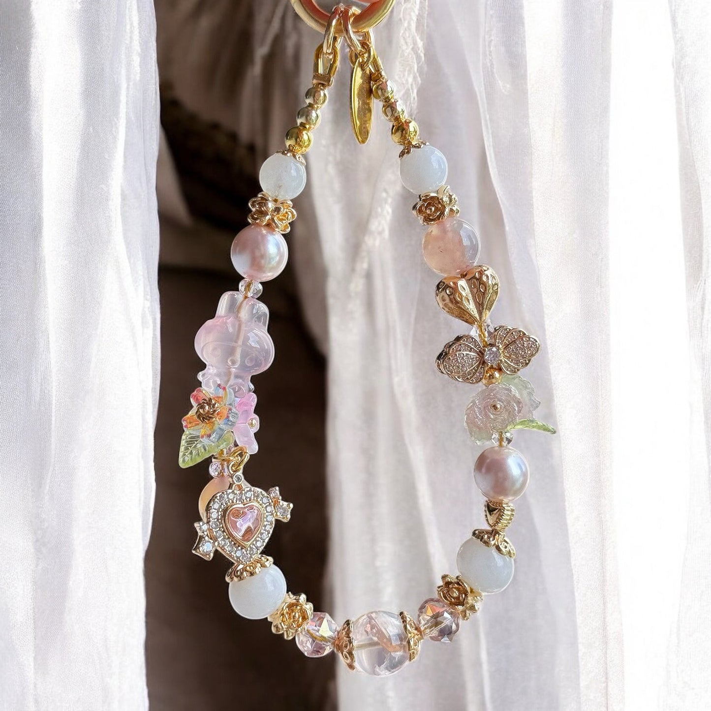 [Mini: 13.5cm] My Melody's Garden in Rose Quartz, Flower Agate, White Chalcedony & Pink Azeztulite