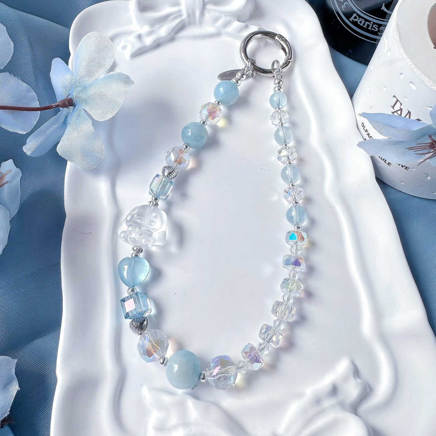 Cinna Ocean Sprout in Aquamarine, Clear Quartz & Austrian-Imported Crystals